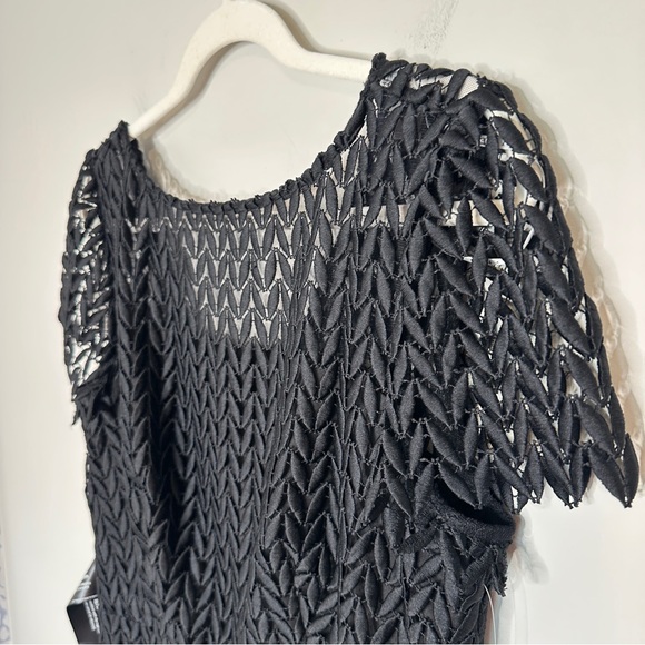 Kay Unger Tatum Floral Lace Midi Black Cocktail Dress Size 12 NWT Weddidng - Picture 14 of 16